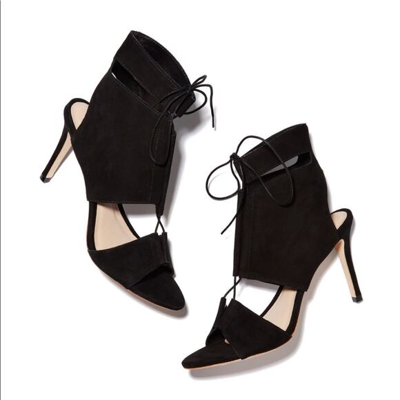 Loeffler Randall Scarlet black suede heels size 5B - Picture 2 of 11